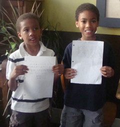 Writeathon 2010, two young activists